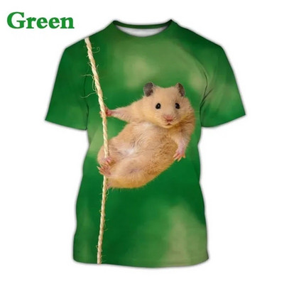 3D drukas Dzīvnieks, mīlīgs kāmju krekls vīriešiem, ikdienas krekliņi ar īsām piedurknēm, smieklīgi t-krekli, ielu apģērbi, bērni zēni, meitenes, lielizmēra krekli