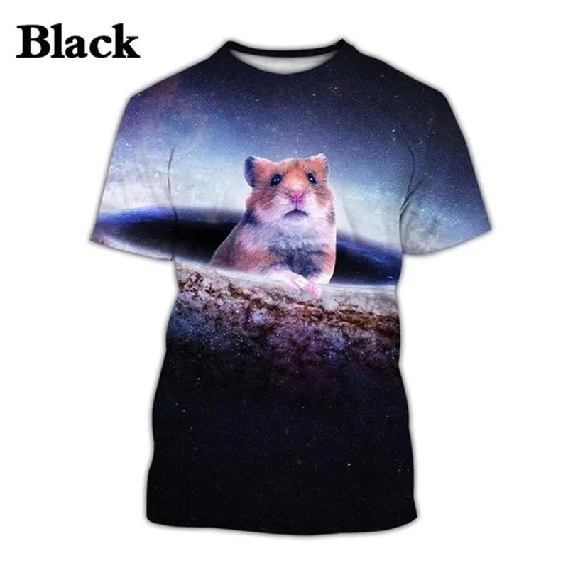 3D drukas Dzīvnieks, mīlīgs kāmju krekls vīriešiem, ikdienas krekliņi ar īsām piedurknēm, smieklīgi t-krekli, ielu apģērbi, bērni zēni, meitenes, lielizmēra krekli