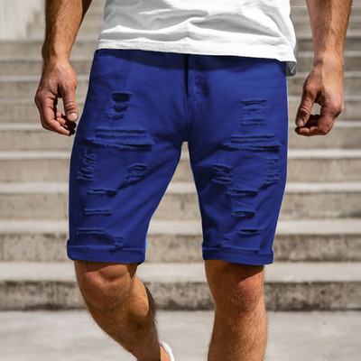 2024. gada jauns modes vīriešu īsie džinsi, zīmola apģērbi Bermudu salas vasaras kokvilnas šorti Elpojoši džinsa šorti šorti Hommes