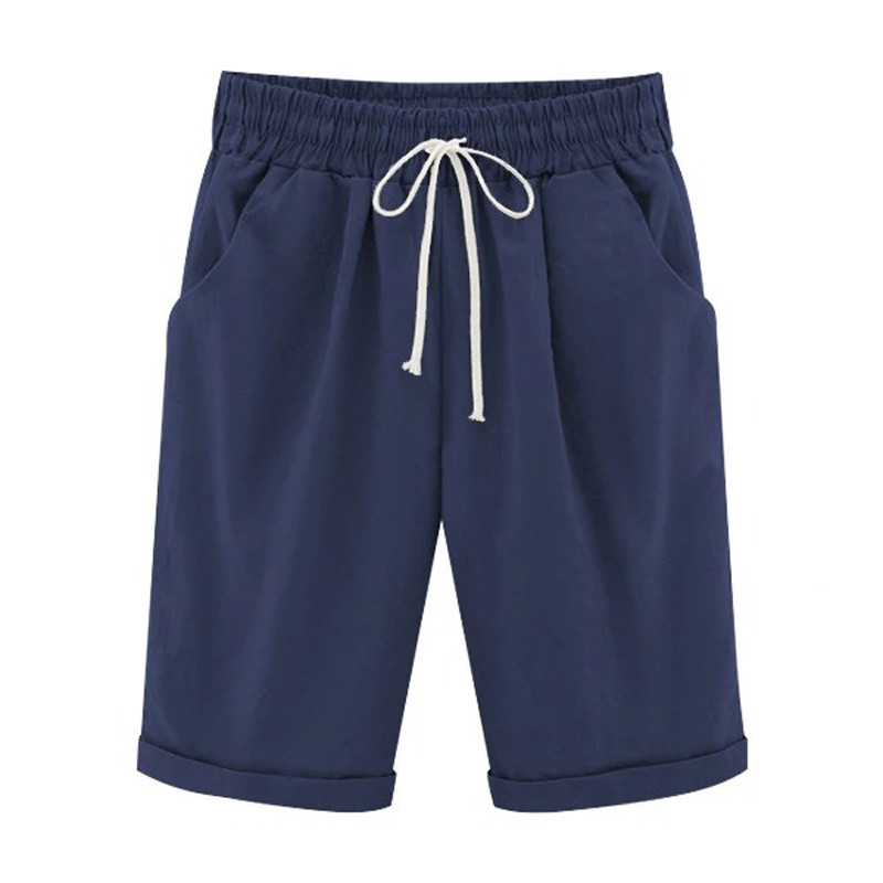 Sieviešu kokvilnas šorti Ikdienišķas, masīvas, plānas kabatas bikses