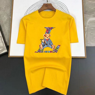 Staigājoša truša raksta apdruka Kokvilna ar īsām piedurknēm vīriešu ielas luksusa zīmola T-krekli brīvi lielizmēra t-krekli, elpojoši, mīksti S-7XL