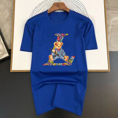 Staigājoša truša raksta apdruka Kokvilna ar īsām piedurknēm vīriešu ielas luksusa zīmola T-krekli brīvi lielizmēra t-krekli, elpojoši, mīksti S-7XL