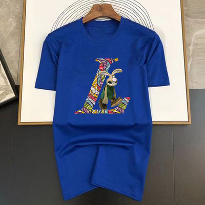 Staigājoša truša raksta apdruka Kokvilna ar īsām piedurknēm vīriešu ielas luksusa zīmola T-krekli brīvi lielizmēra t-krekli, elpojoši, mīksti S-7XL