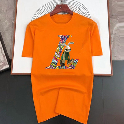 Staigājoša truša raksta apdruka Kokvilna ar īsām piedurknēm vīriešu ielas luksusa zīmola T-krekli brīvi lielizmēra t-krekli, elpojoši, mīksti S-7XL