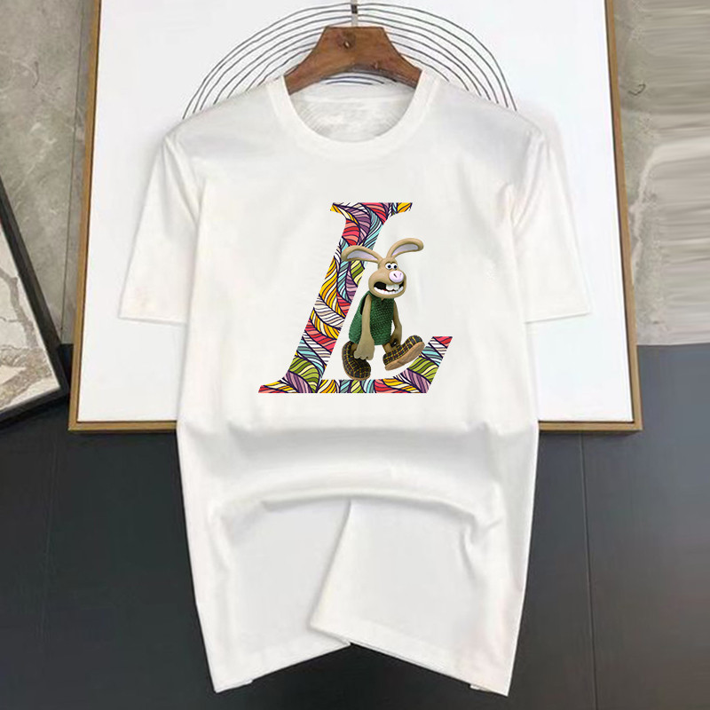 Staigājoša truša raksta apdruka Kokvilna ar īsām piedurknēm vīriešu ielas luksusa zīmola T-krekli brīvi lielizmēra t-krekli, elpojoši, mīksti S-7XL