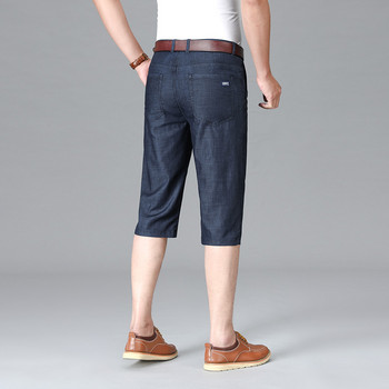 Καλοκαιρινό λεπτό επαγγελματικό τζιν κομμένο παντελόνι για άντρες Φαρδιά ίσια εφαρμογή Stretch casual σορτς πάνω από το γόνατο Ανδρικά επώνυμα ρούχα