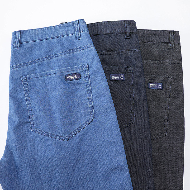 Ljetne tanke poslovne traper skraćene hlače za muškarce široke ravne rastezljive ležerne kratke hlače iznad koljena muška marka odjeće