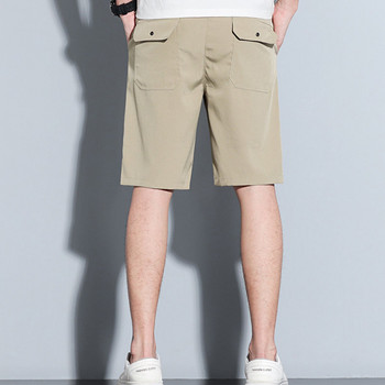 Ежедневни мъжки шорти. Летни свободни плажни панталони Капри, едноцветни мъжки панталони с пет точки 2024. Летни ежедневни шорти