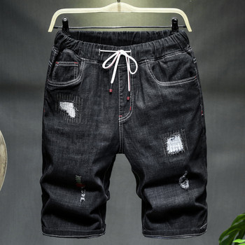 Мъжки дънкови къси панталони Summer Hot Plus Size 10xl 7XL Ежедневни широки, еластични каубойски къси дънкови панталони с висока талия, мъжки дънкови панталони с голям размер