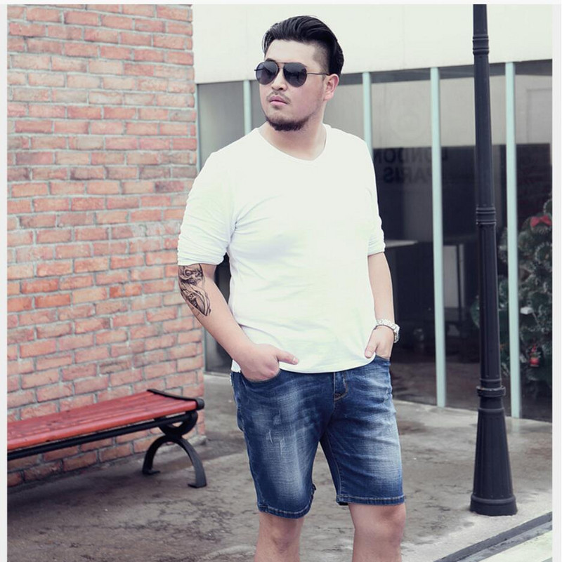 pantaloni scurți de blugi pentru bărbați de mărime mare, pantaloni scurți de vară largi, supradimensionați pentru bărbați, talie elastică până la genunchi, bărbați, plus mărimea XL 9XL 8XL 7XL 6XL