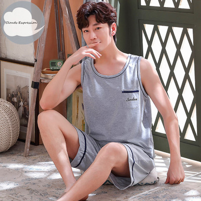 Καλοκαιρινές ανδρικές πιτζάμες με κοντό μανίκι βαμβακερές πιτζάμες κινουμένων σχεδίων Casual Sleepwear Πιτζάμες Νυχτερινές φόρμες Pijamas Plus Size 3XL Homewear