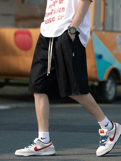 2023. gada vasaras vīriešu kombinezoni Šorti Baggy Straight Ikdienas īsās bikses Y2K Streetwear Bermudu salu sporta aukliņas pantalones cortos