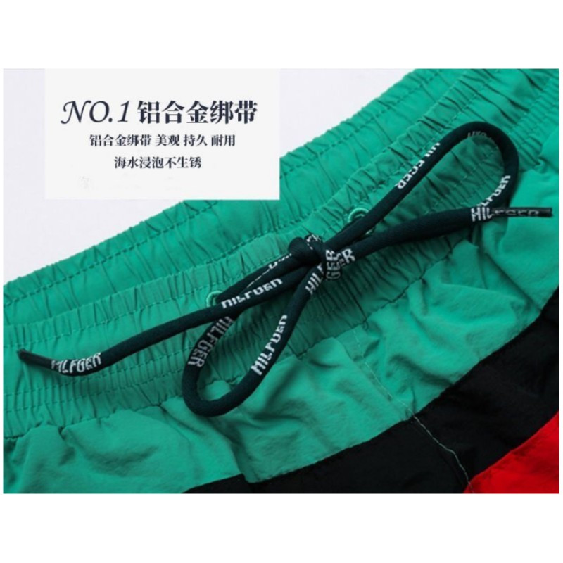 Vasaras klasiskās vīriešu tendences splicing brīvā laika sporta šorti, taisni trīspunktu pludmales bikses, ātri žūstoši peldbikses