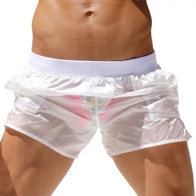 ALSOTO Szexi rövidnadrágok Férfi alkalmi férfi rövidnadrágok Teljesen átlátszó Bermuda Masculina férfi Maillot De Bain Short Hombre