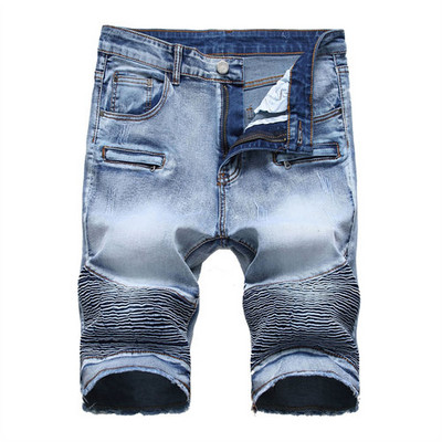 Pantaloni scurți de blugi brodați cu trandafiri roșii de vară Pantaloni scurți casual pentru bărbați, negru, albastru, alb, pantaloni scurți din denim rupti și uzați