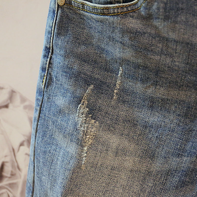 Vasaras modes Vīriešu Hole Džinsu Šorti Džinsi Jauns Zilā Baggy Šorti Vīriešiem Džinsi Bikses