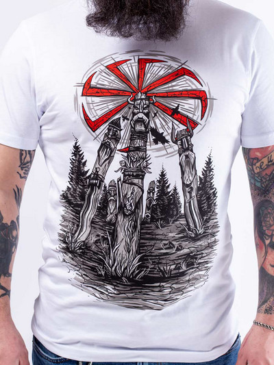 'Kolovrat' Slavenska majica sa Sun Wheel Rune. Visokokvalitetni pamuk, velike veličine, prozračni gornji dio, široka ležerna majica S-3XL