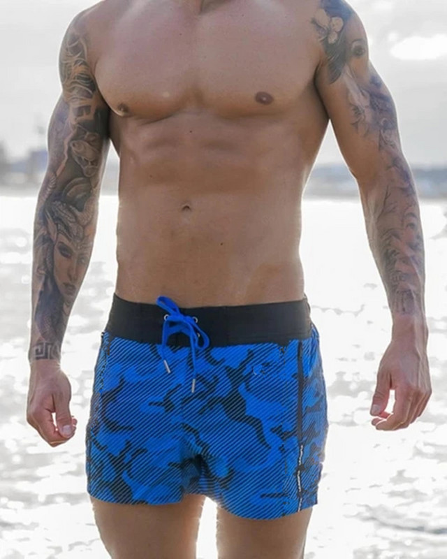 Strandnadrág 2023 nyári divatos ötpontos nadrág terepszínű férfi rövidnadrág vékony gyorsan száradó alkalmi nadrág Hawaii férfi nadrág