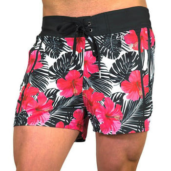 Shorts de banho com flamingo para homens, calção de banho para praia e piscina