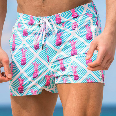 Lühikesed püksid de banho com flamingo para homens, calção de banho para praia e piscina