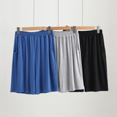 Vīriešu naktsveļa šorti brīvi kokvilnas lielizmēra drapētas dziļas kabatas pidžamas plānas elastīgas īsās pidžamas bikses vīriešiem atpūtas apģērbs