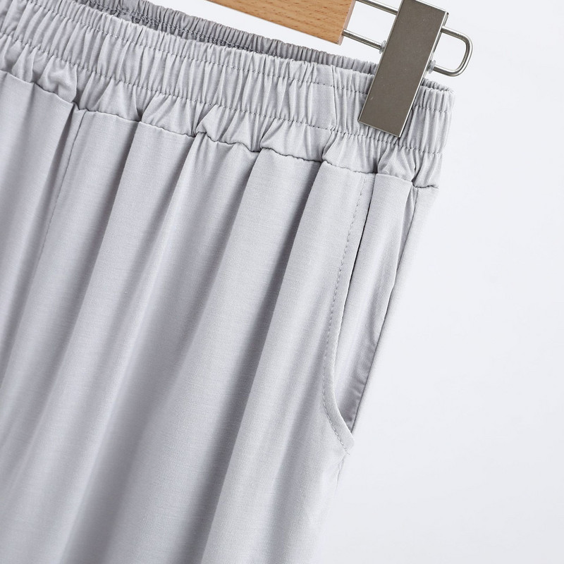 Vīriešu naktsveļa šorti brīvi kokvilnas lielizmēra drapētas dziļas kabatas pidžamas plānas elastīgas īsās pidžamas bikses vīriešiem atpūtas apģērbs