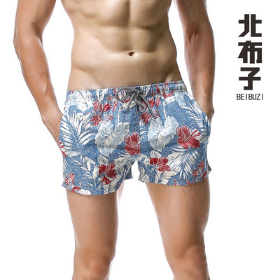 Jauni vīriešu galda šorti peldkostīmi, ātri žūstoši pludmales īsās ikdienas bikses — modes izvēle ar apdruku
