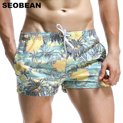 SEOBEAN Summer Hot Short Meeste Lauapüksid Kookoselehemustriga Sea Beach Style Meeste Lühikesed püksid Meeste Kiired Kuivavad Lühikesed püksid Kohvrid