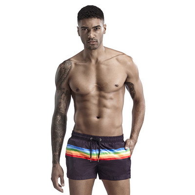 SEOBEAN nyári férfi rövidnadrág 100% poliészter Quick Dry Strand rövidnadrág Divat Ünnep Alkalmi Board Shorts Stripes Shorts For Férfi