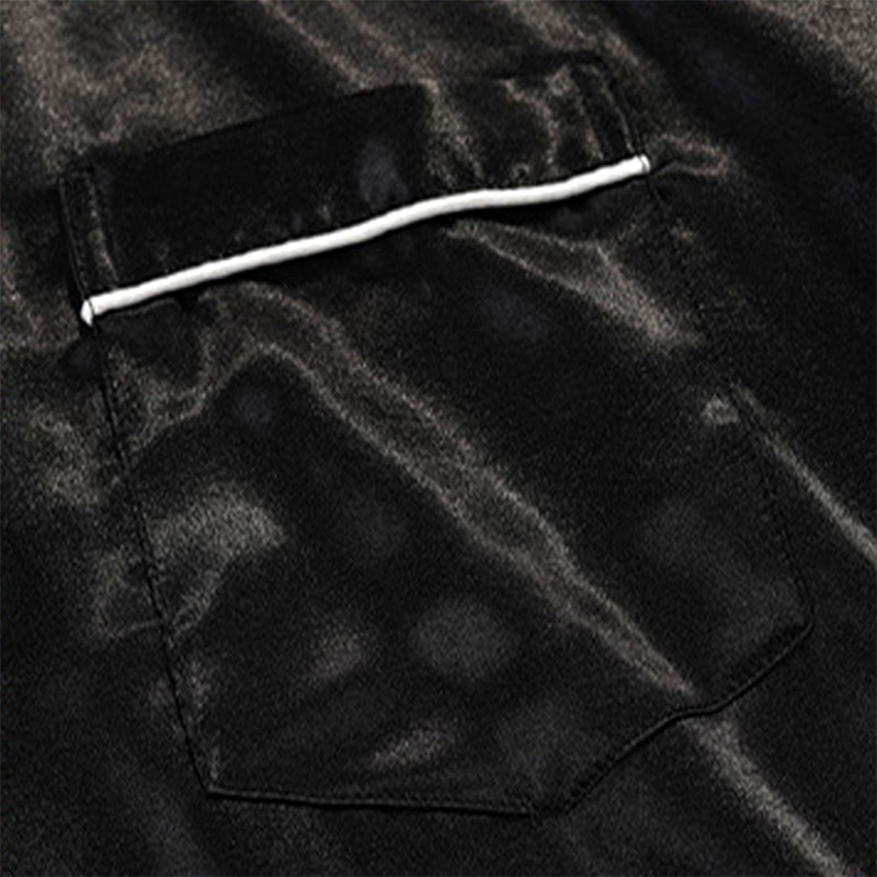 Vīriešu zīda satīna pidžamas komplekts, 2 gab. Naktsveļa, nolaižama apkakle ar garām piedurknēm, bikses, guļamveļa, poga Pj komplekts, atpūtas apģērbs