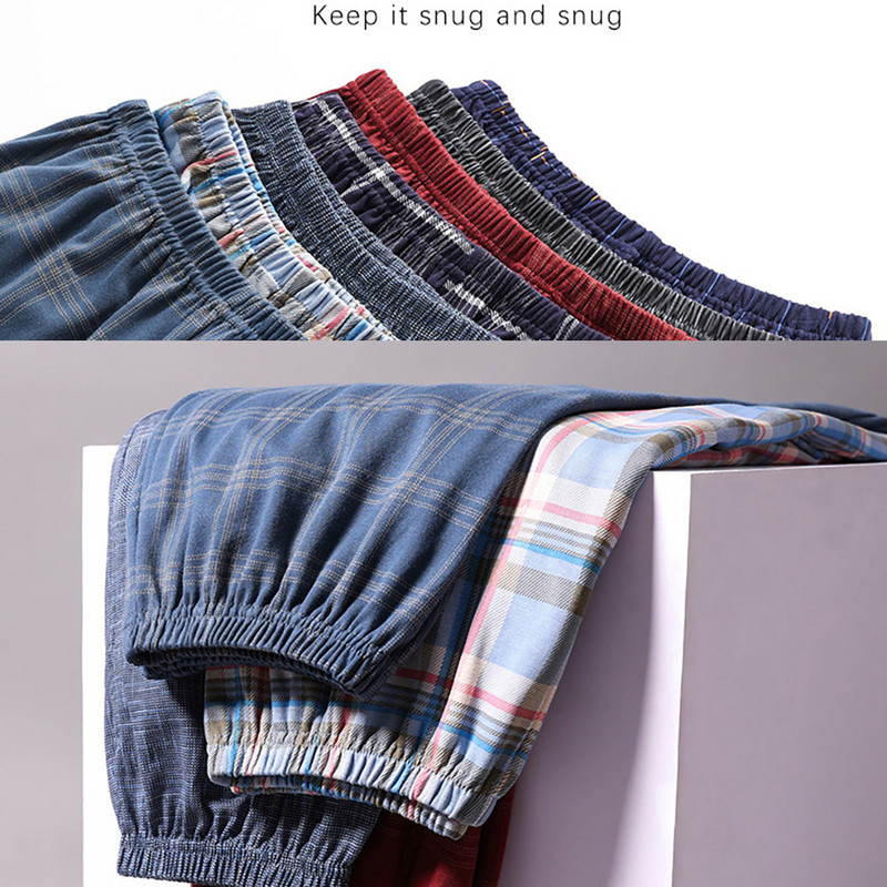 Ležerne karirane hlače 4XL Odjeća za spavanje Muška pidžama hlače Proljeće ljeto Pamučne hlače za muškarce Muška pidžama Udobne kućne PJ hlače