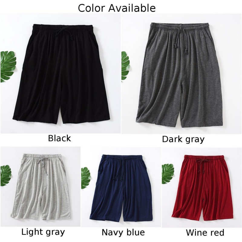Vīriešu šorti šorti, savelkamās aukliņas, elastīgas, modālas pidžamas, īsās bikses, guļamveļa vīriešiem, ērts, moderns