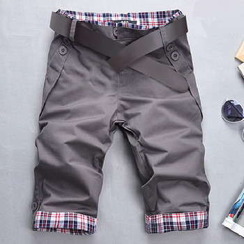 Летни мъжки къси панталони с цветни блокове карирани къси панталони за дъска за сърф Плажно облекло Панталони с джобове в корейски стил Ежедневни тънки къси дънки