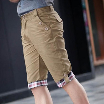 Летни мъжки къси панталони с цветни блокове карирани къси панталони за дъска за сърф Плажно облекло Панталони с джобове в корейски стил Ежедневни тънки къси дънки