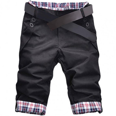 Vasaras Vīriešu Šorti Krāsa Bloki Rūtaini Sērfa Šorti Pludmales Bikses Korejas stila Kabatas Ikdienišķas Slim Fit Īsi Džinsi