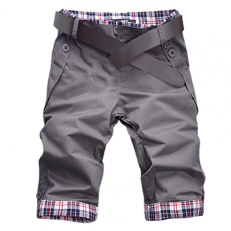 Vasaras Vīriešu Šorti Krāsa Bloki Rūtaini Sērfa Šorti Pludmales Bikses Korejas stila Kabatas Ikdienišķas Slim Fit Īsi Džinsi