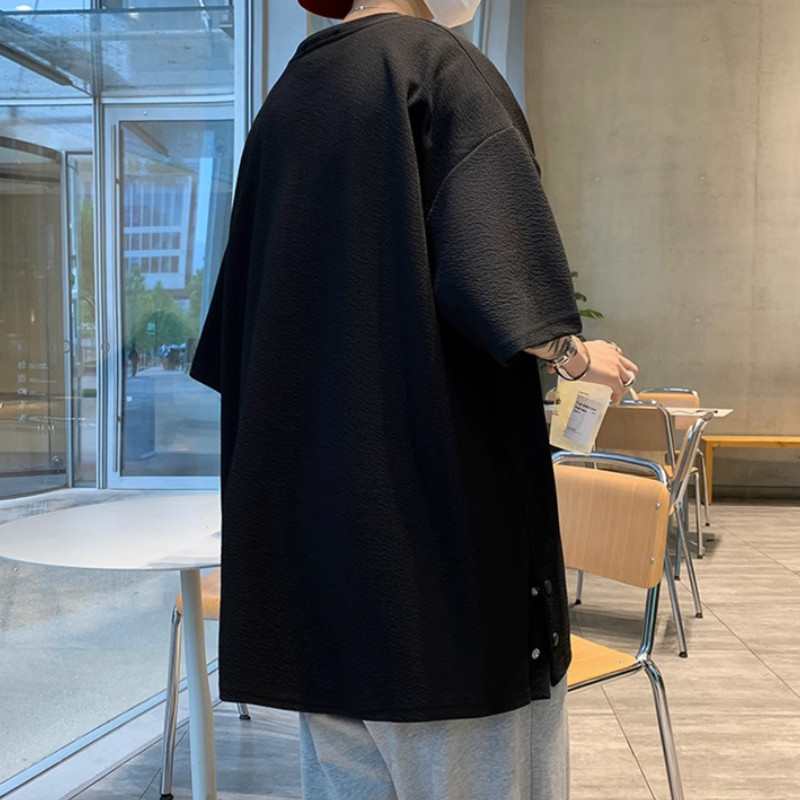 S-5XL T-krekli Vīrieši, tievi, biezi, sānu šķēlumi, mode, vasarā, mīksti unisex t-krekli, apģērbi Skaisti, minimālistiski tīņi, forši hiphopa kamisetas