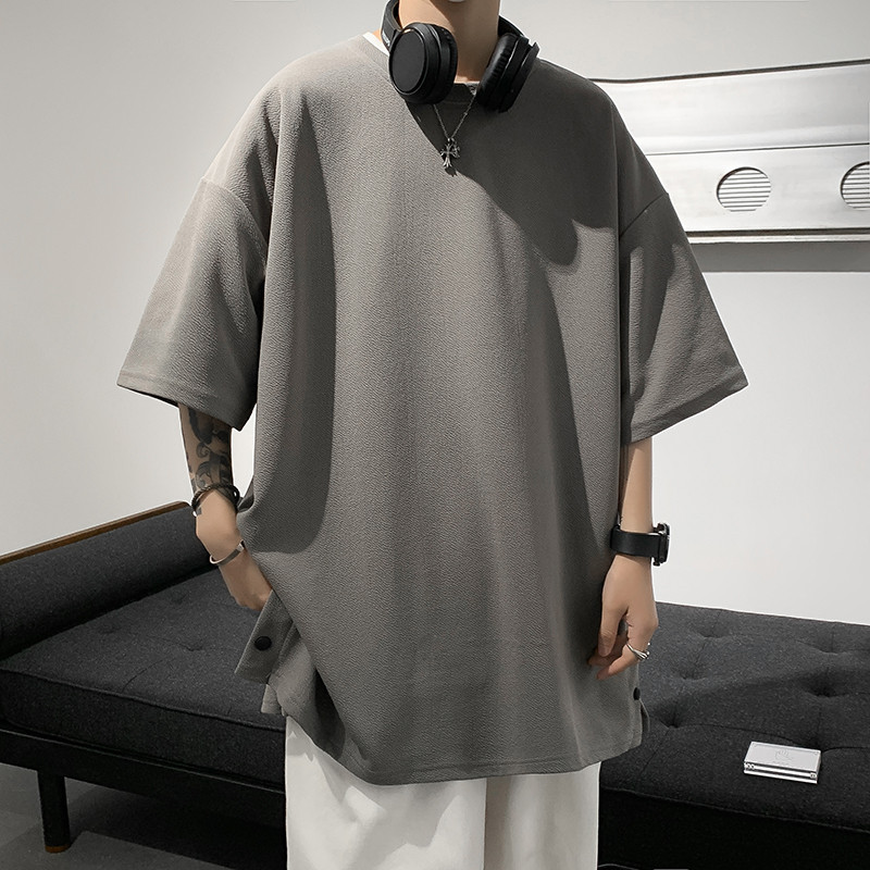 S-5XL T-krekli Vīrieši, tievi, biezi, sānu šķēlumi, mode, vasarā, mīksti unisex t-krekli, apģērbi Skaisti, minimālistiski tīņi, forši hiphopa kamisetas