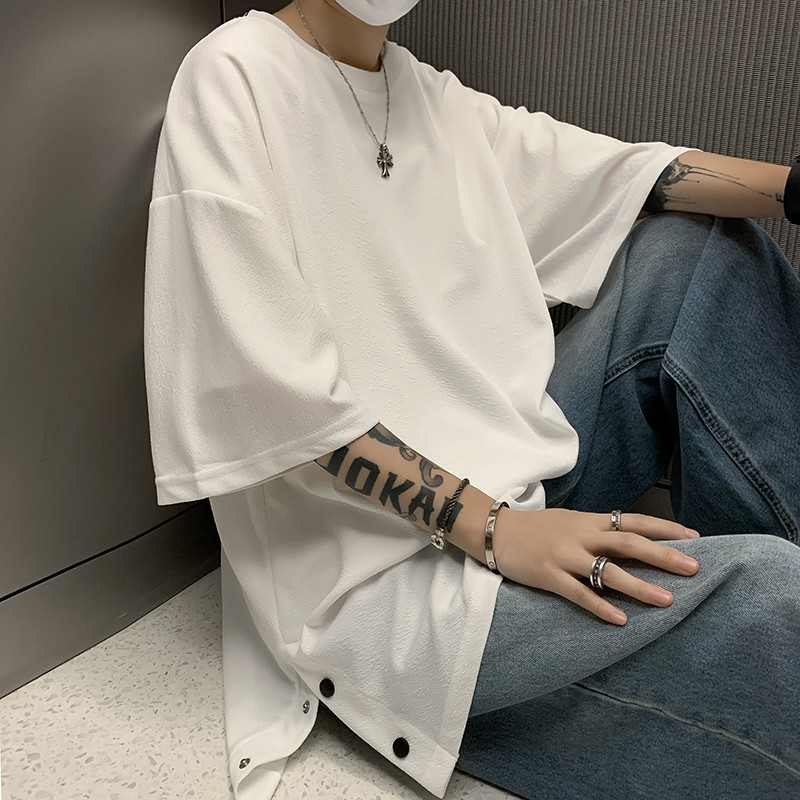 S-5XL T-krekli Vīrieši, tievi, biezi, sānu šķēlumi, mode, vasarā, mīksti unisex t-krekli, apģērbi Skaisti, minimālistiski tīņi, forši hiphopa kamisetas