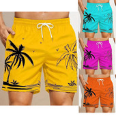 Suvised meeste lühikesed püksid Kiiresti kuivavad Hawaii Puhkus Sport Ujumispüksid Mood 3D kookospähklipuu trükitud lahtised spordipüksid 6XL