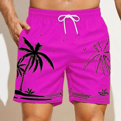 Suvised meeste lühikesed püksid Kiiresti kuivavad Hawaii Puhkus Sport Ujumispüksid Mood 3D kookospähklipuu trükitud lahtised spordipüksid 6XL