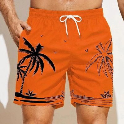 Suvised meeste lühikesed püksid Kiiresti kuivavad Hawaii Puhkus Sport Ujumispüksid Mood 3D kookospähklipuu trükitud lahtised spordipüksid 6XL