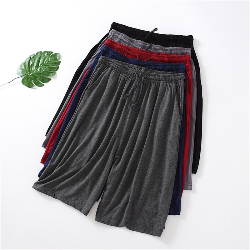 1gab. Vīriešu modālie šorti vasaras plāni piecpunktu mājas brīvi ikdienišķi guļamdibeni liela izmēra pidžamas pludmales bikses zēnam dāvana jauna