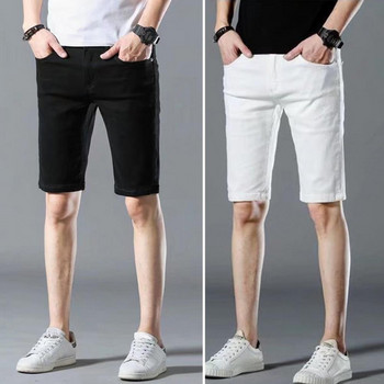 Ежедневни къси панталони с ретро цип, летни чисти цветни къси панталони с дължина до коляното, дънкови къси панталони, тънки