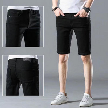 Ежедневни къси панталони с ретро цип, летни чисти цветни къси панталони с дължина до коляното, дънкови къси панталони, тънки