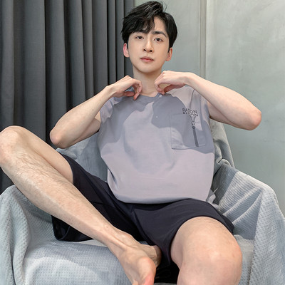 2024. gada jauna stila vīriešu pidžamu komplekts Vasaras plānas kokvilnas vīriešu pidžamu komplekti, veste, naktsveļa, topi bez piedurknēm + šorti 2gab./komplekts L-XXXXL