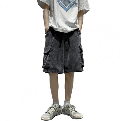 Vīriešu Ielu Pusbikses Retro korejiešu Harajuku Pocket Džinsu Hip Hop Cargo Īsas Bikses Grunge Bermudas Džinsi Šorti Apģērbi