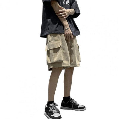 Vīriešu Ielu Pusbikses Retro korejiešu Harajuku Pocket Džinsu Hip Hop Cargo Īsas Bikses Grunge Bermudas Džinsi Šorti Apģērbi