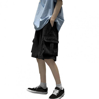 Vīriešu Ielu Pusbikses Retro korejiešu Harajuku Pocket Džinsu Hip Hop Cargo Īsas Bikses Grunge Bermudas Džinsi Šorti Apģērbi