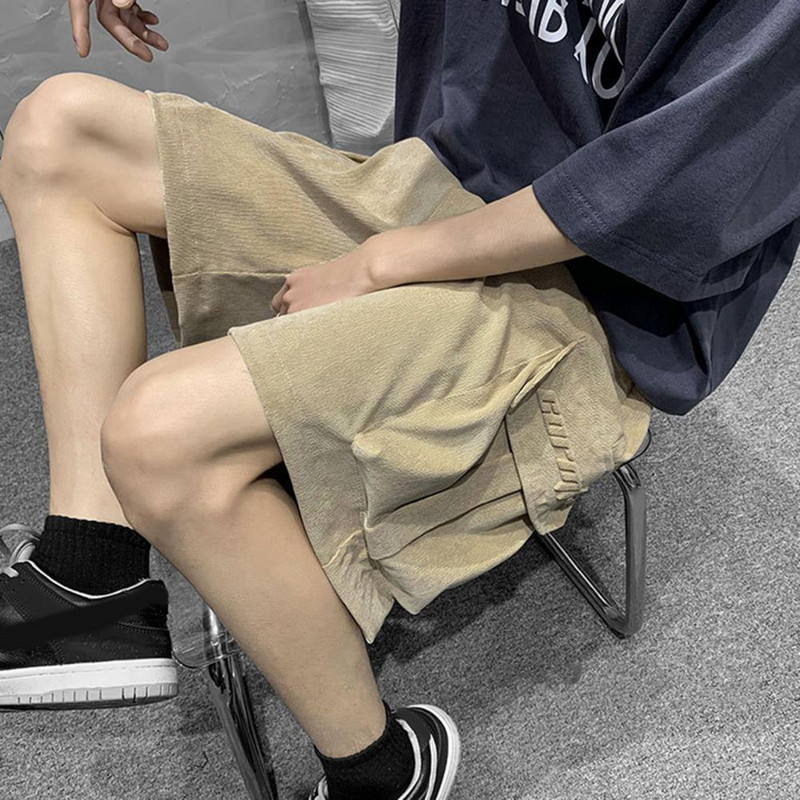 Vīriešu Ielu Pusbikses Retro korejiešu Harajuku Pocket Džinsu Hip Hop Cargo Īsas Bikses Grunge Bermudas Džinsi Šorti Apģērbi